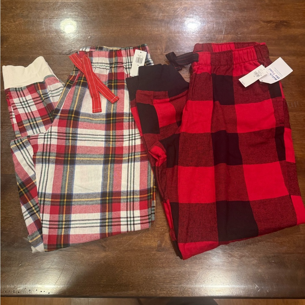 Old Navy Plaid Pajama Flannel Jogger Pants - Set of 2 - Women XS NWT
